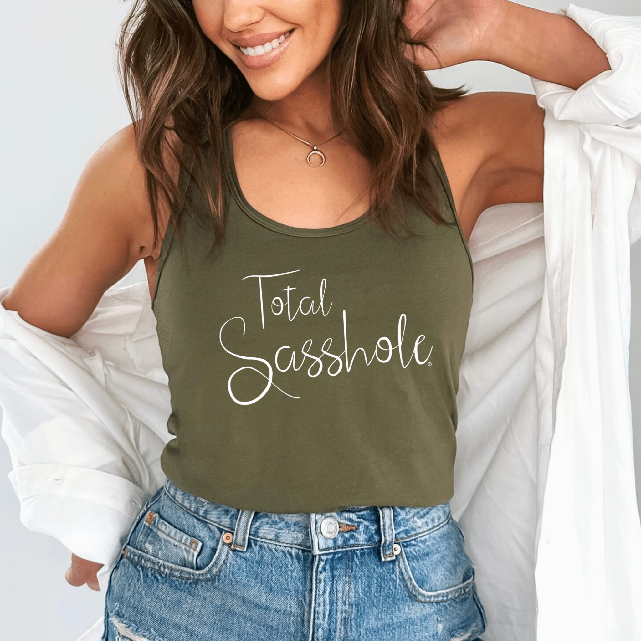 Image of Total Sasshole® Women's Tank Top - Own Your Sass in Style - Funny Graphic Tee by Sasshole® Clothing