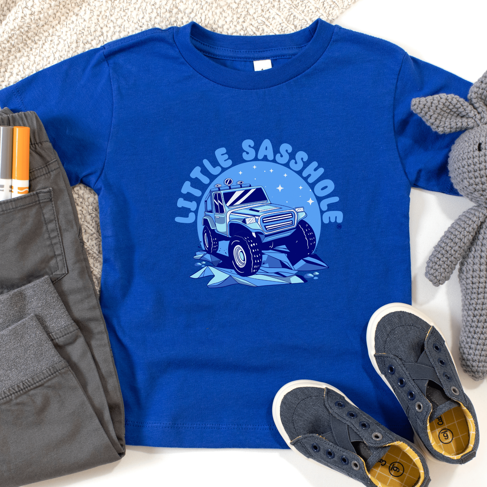 Image of Truckloads of Sass: Little Sasshole™ Toddler Boy's Short Sleeve Tee - Funny Graphic Tee by Sasshole® Clothing