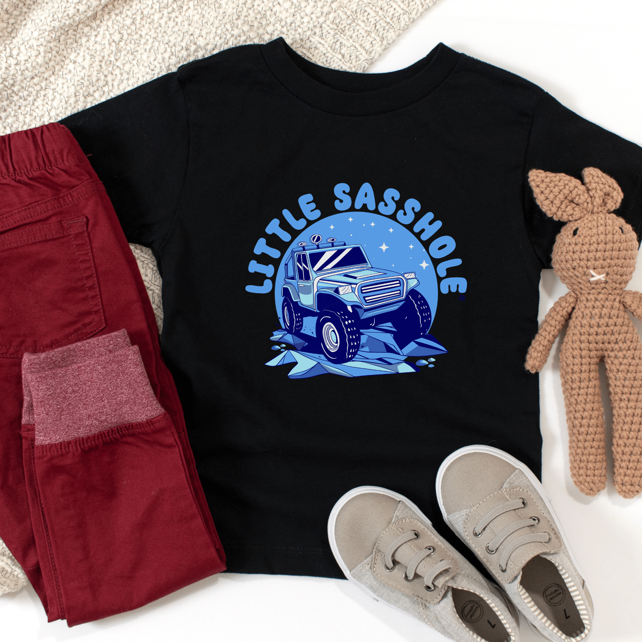 Image of Truckloads of Sass: Little Sasshole™ Toddler Boy's Short Sleeve Tee - Funny Graphic Tee by Sasshole® Clothing