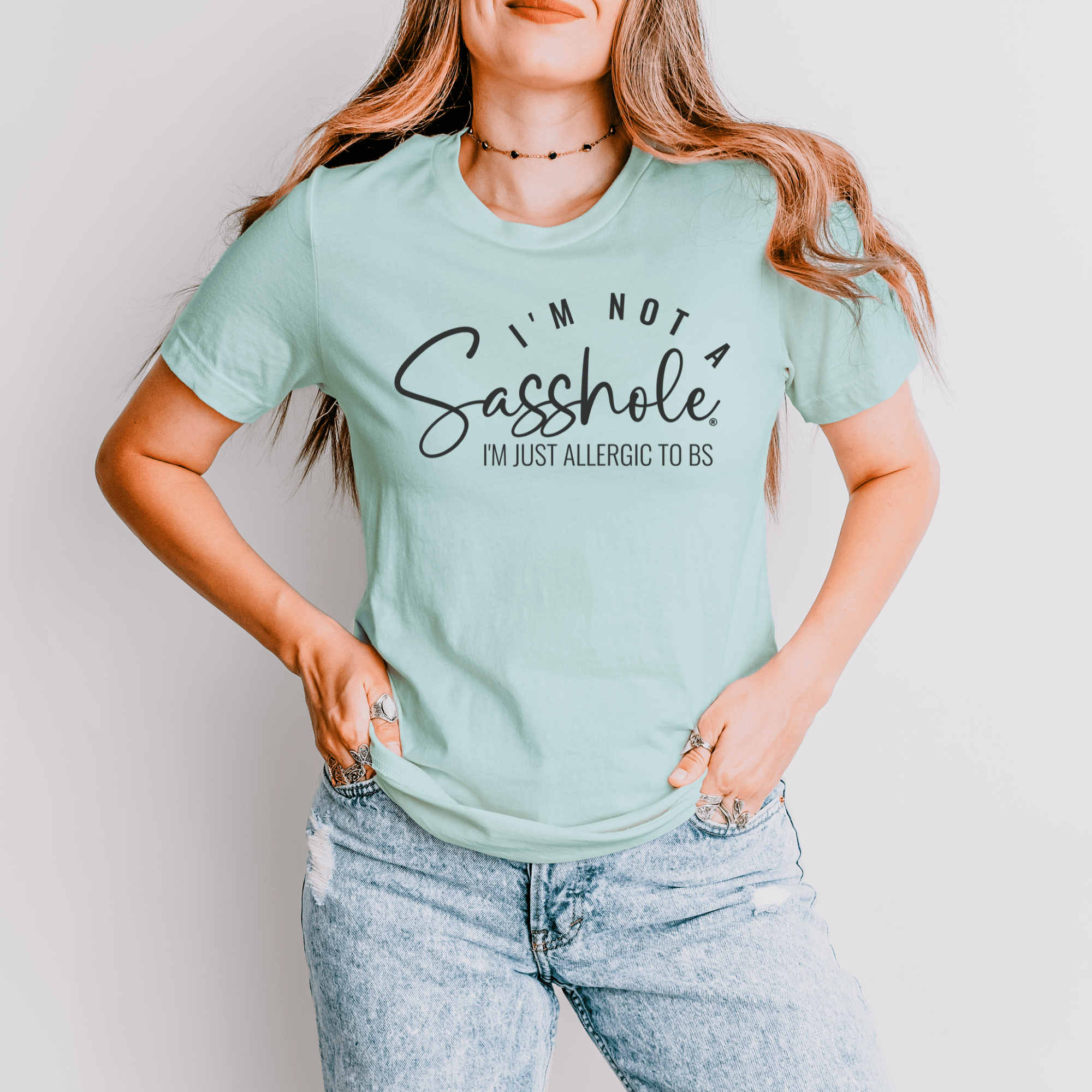 Image of Unapologetically Honest Tee: Allergic to BS Women's Tshirt - Funny Graphic Tee by Sasshole® Clothing