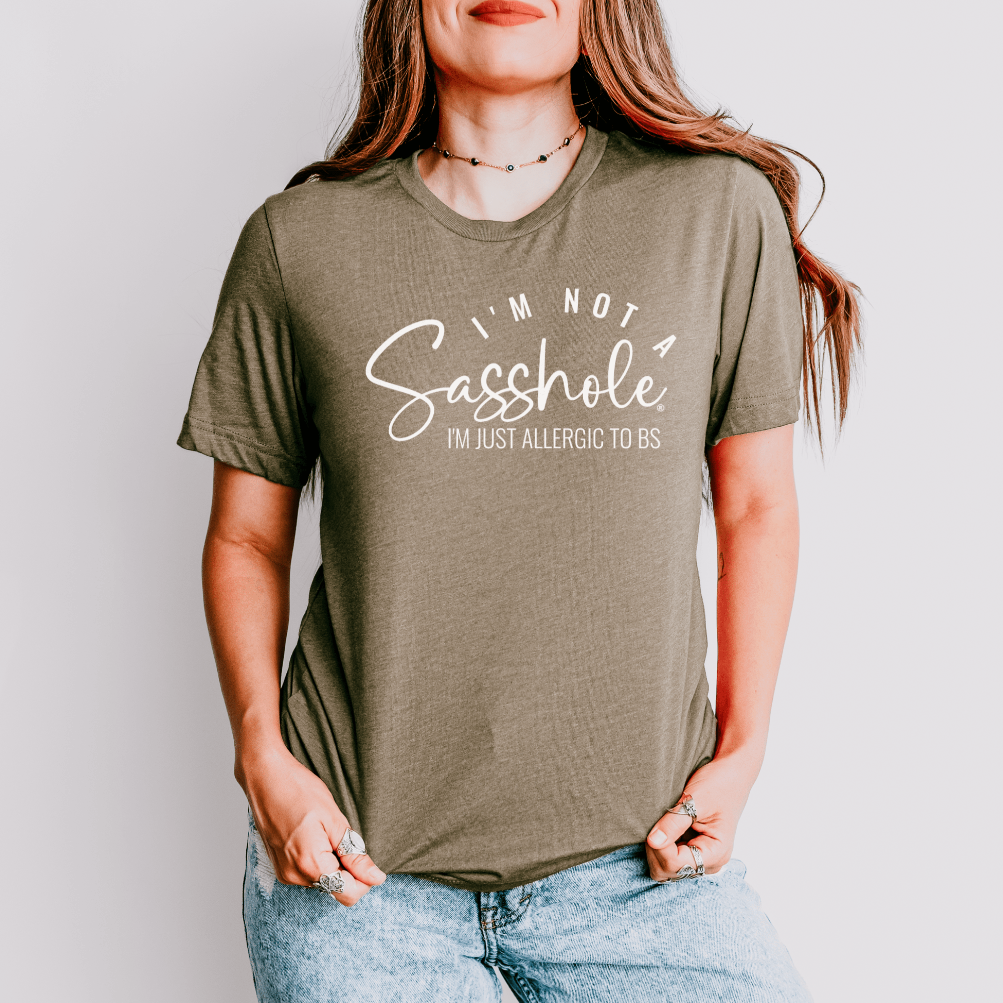 Image of Unapologetically Honest Tee: Allergic to BS Women's Tshirt - Funny Graphic Tee by Sasshole® Clothing