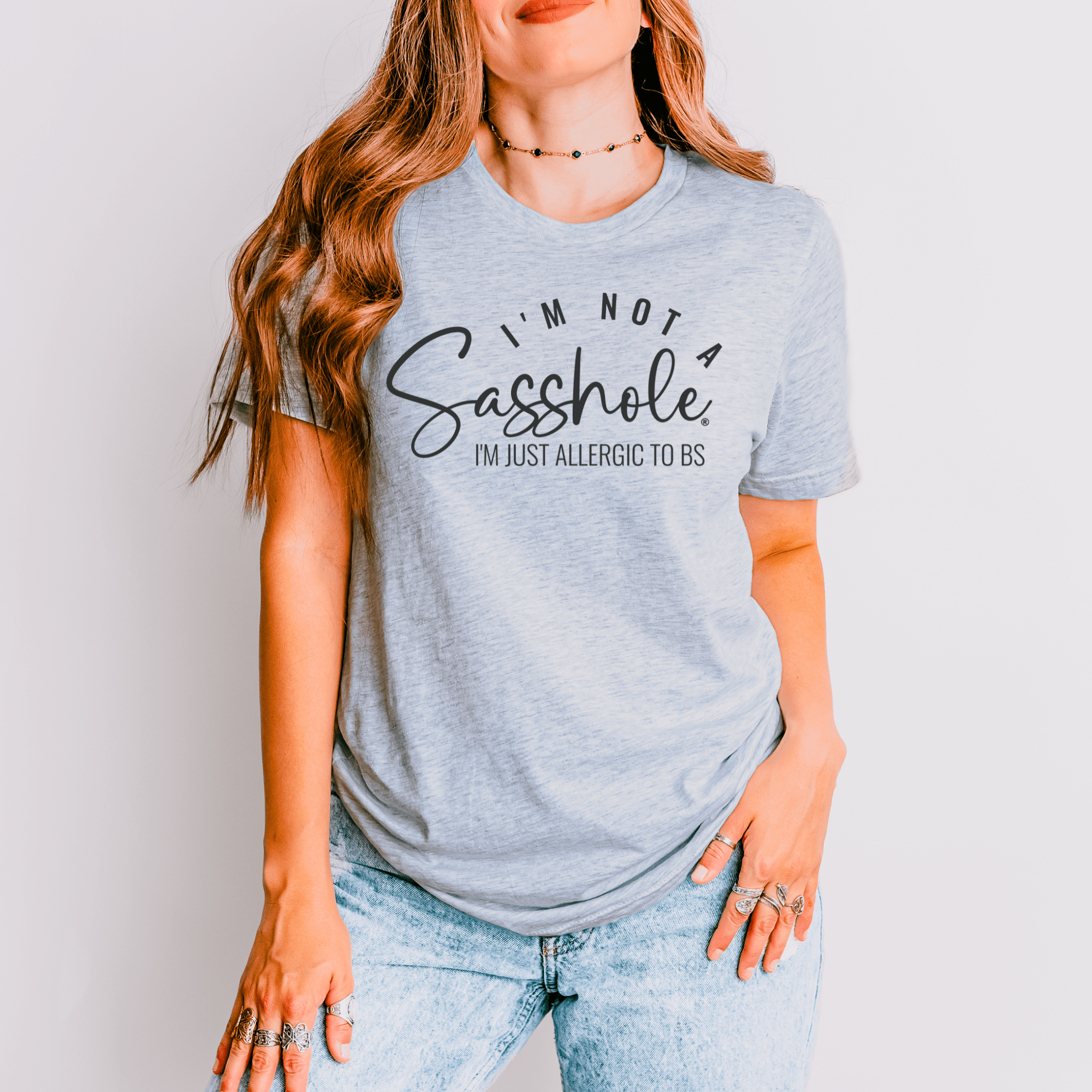 Image of Unapologetically Honest Tee: Allergic to BS Women's Tshirt - Funny Graphic Tee by Sasshole® Clothing