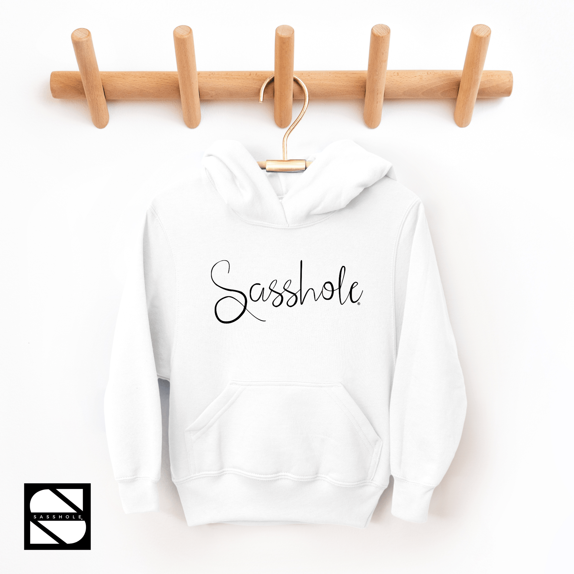 Unfiltered Confidence: Youth Girls Sasshole® Signature Hoodie - Funny Graphic Tee by Sasshole® Clothing