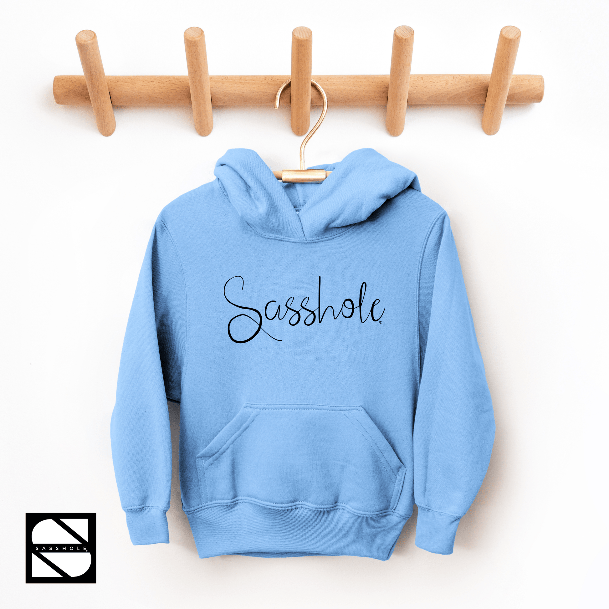 Unfiltered Confidence: Youth Girls Sasshole® Signature Hoodie - Funny Graphic Tee by Sasshole® Clothing