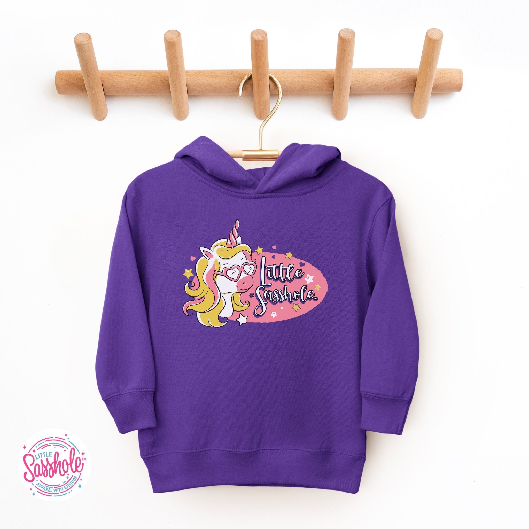 Image of Unicorn Dreams: Little Sasshole™ Toddler Girl's Hoodie - Funny Graphic Tee by Sasshole® Clothing