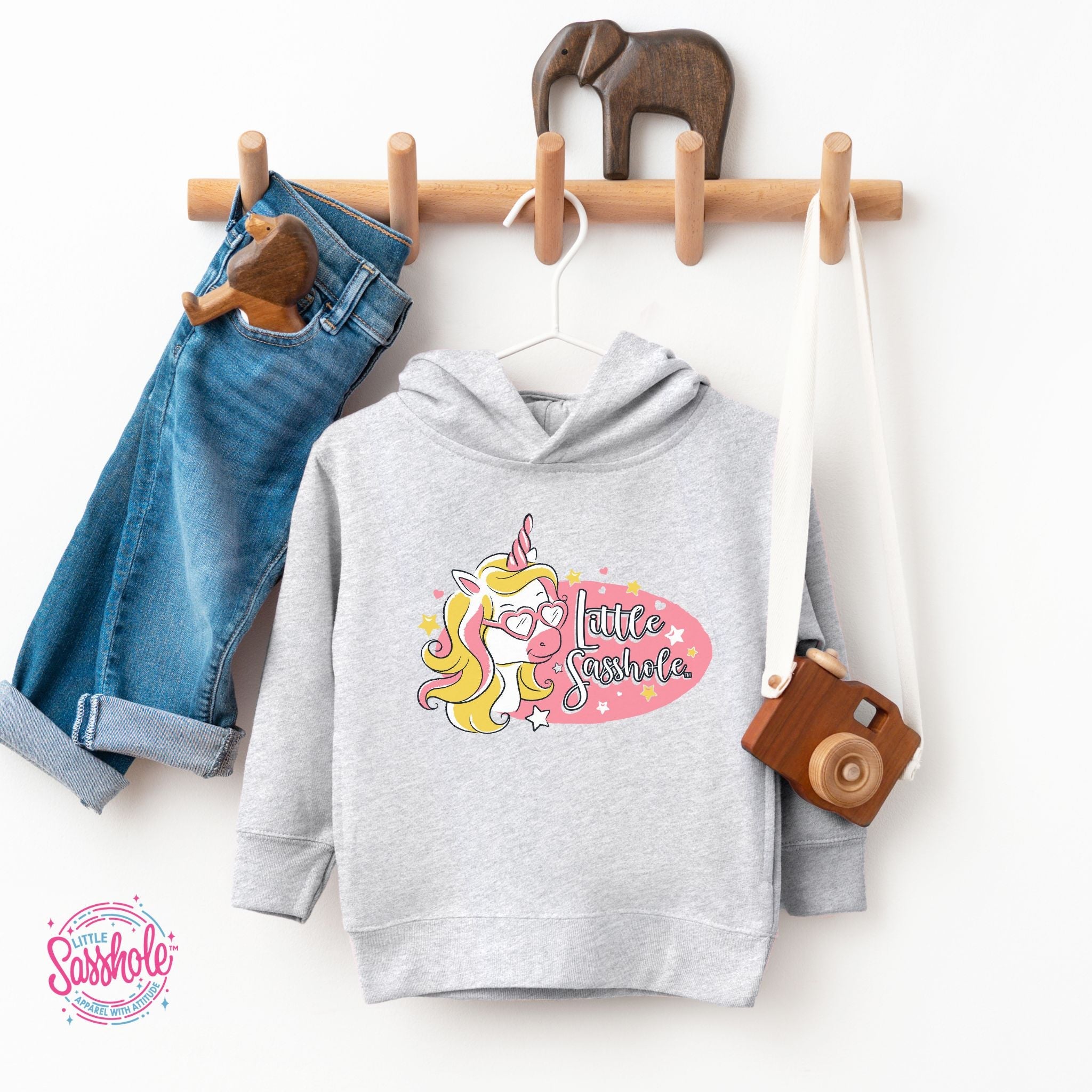 Image of Unicorn Dreams: Little Sasshole™ Toddler Girl's Hoodie - Funny Graphic Tee by Sasshole® Clothing