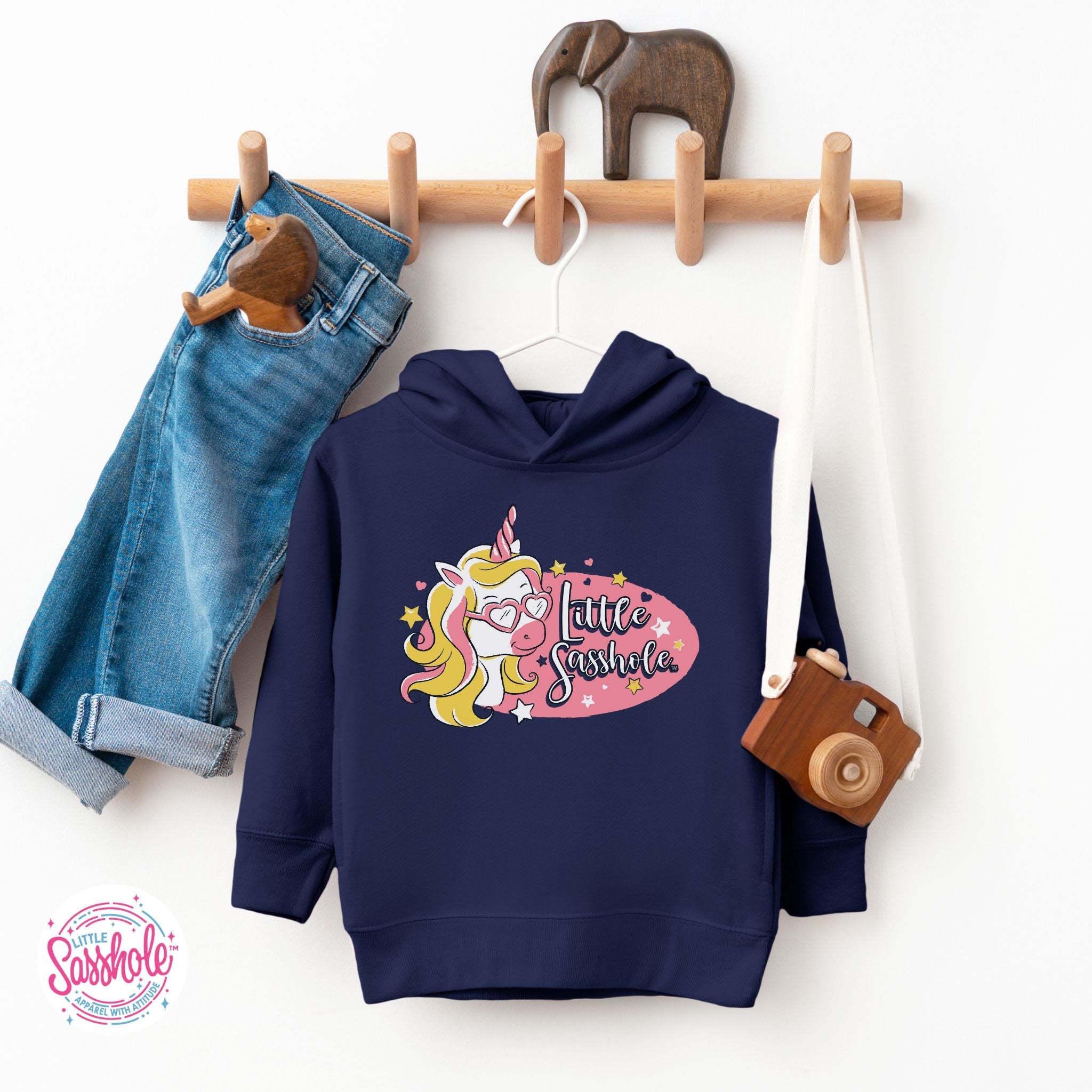 Image of Unicorn Dreams: Little Sasshole™ Toddler Girl's Hoodie - Funny Graphic Tee by Sasshole® Clothing