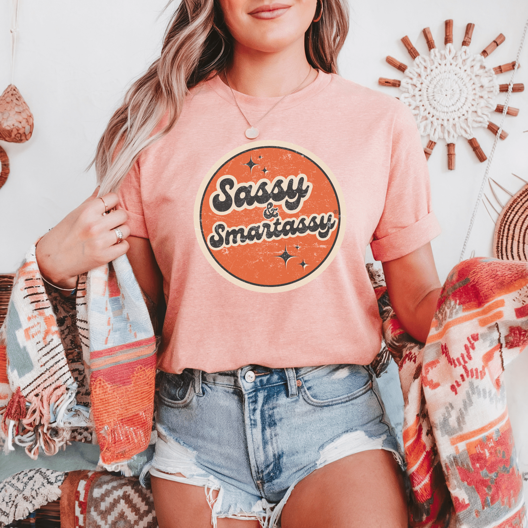 Image of Vintage Vibes: Sassy & Smartassy® Women's Graphic Tee - Funny Graphic Tee by Sasshole® Clothing