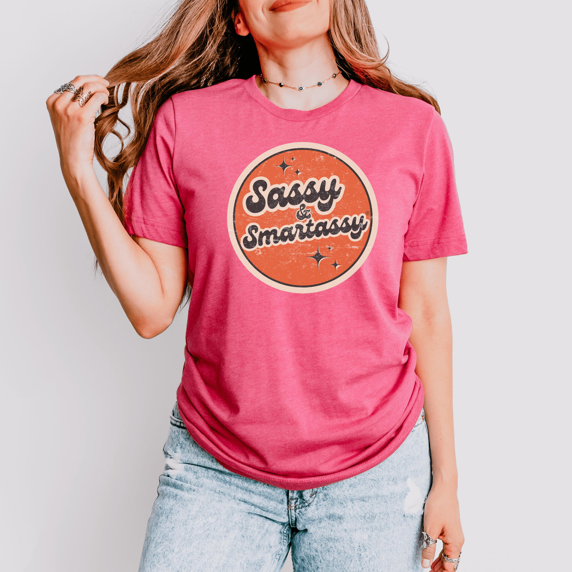 Image of Vintage Vibes: Sassy & Smartassy® Women's Graphic Tee - Funny Graphic Tee by Sasshole® Clothing