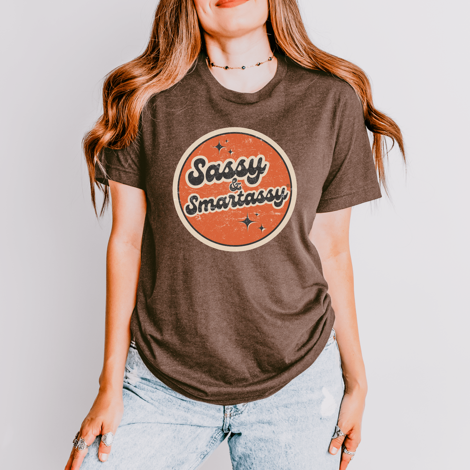 Image of Vintage Vibes: Sassy & Smartassy® Women's Graphic Tee - Funny Graphic Tee by Sasshole® Clothing