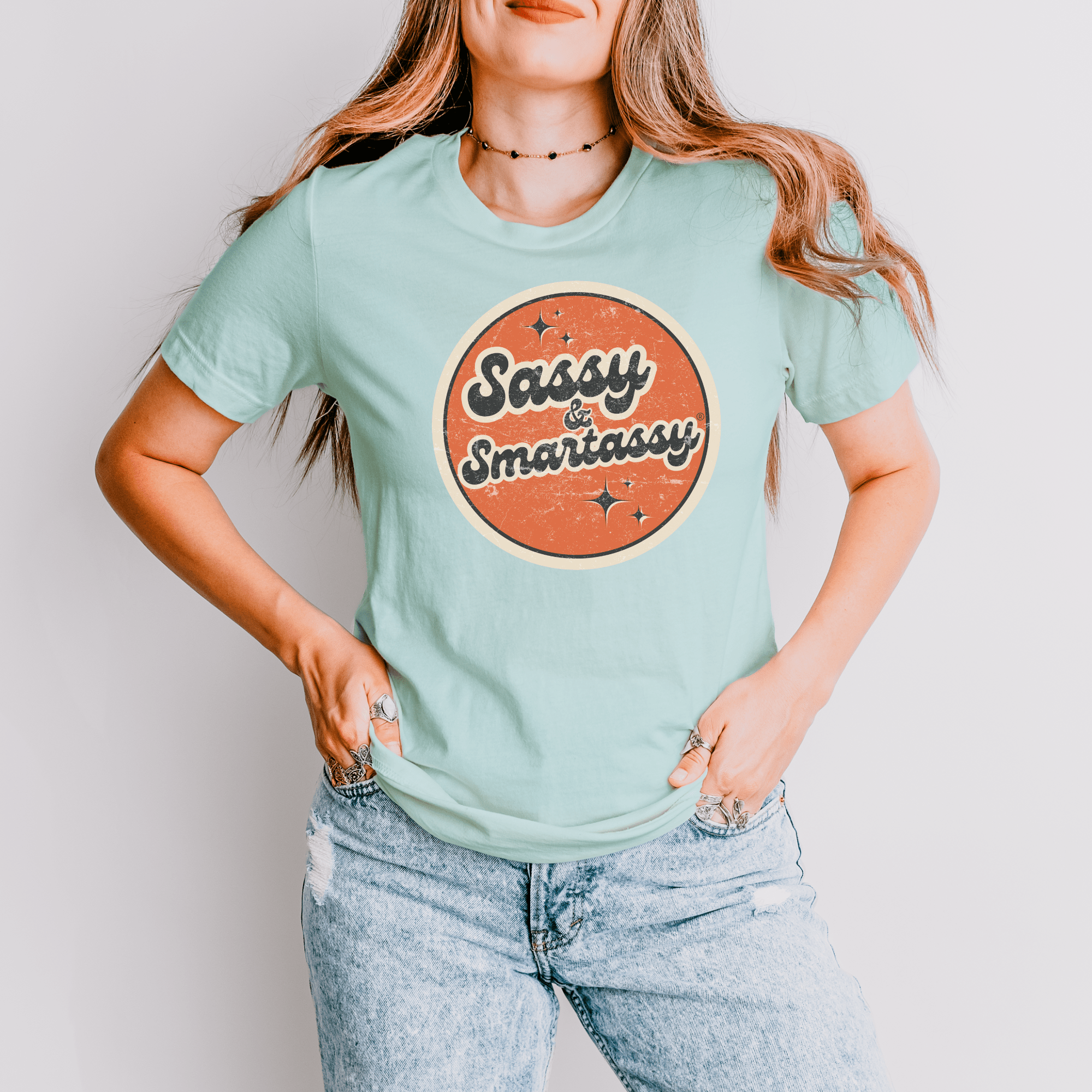 Image of Vintage Vibes: Sassy & Smartassy® Women's Graphic Tee - Funny Graphic Tee by Sasshole® Clothing