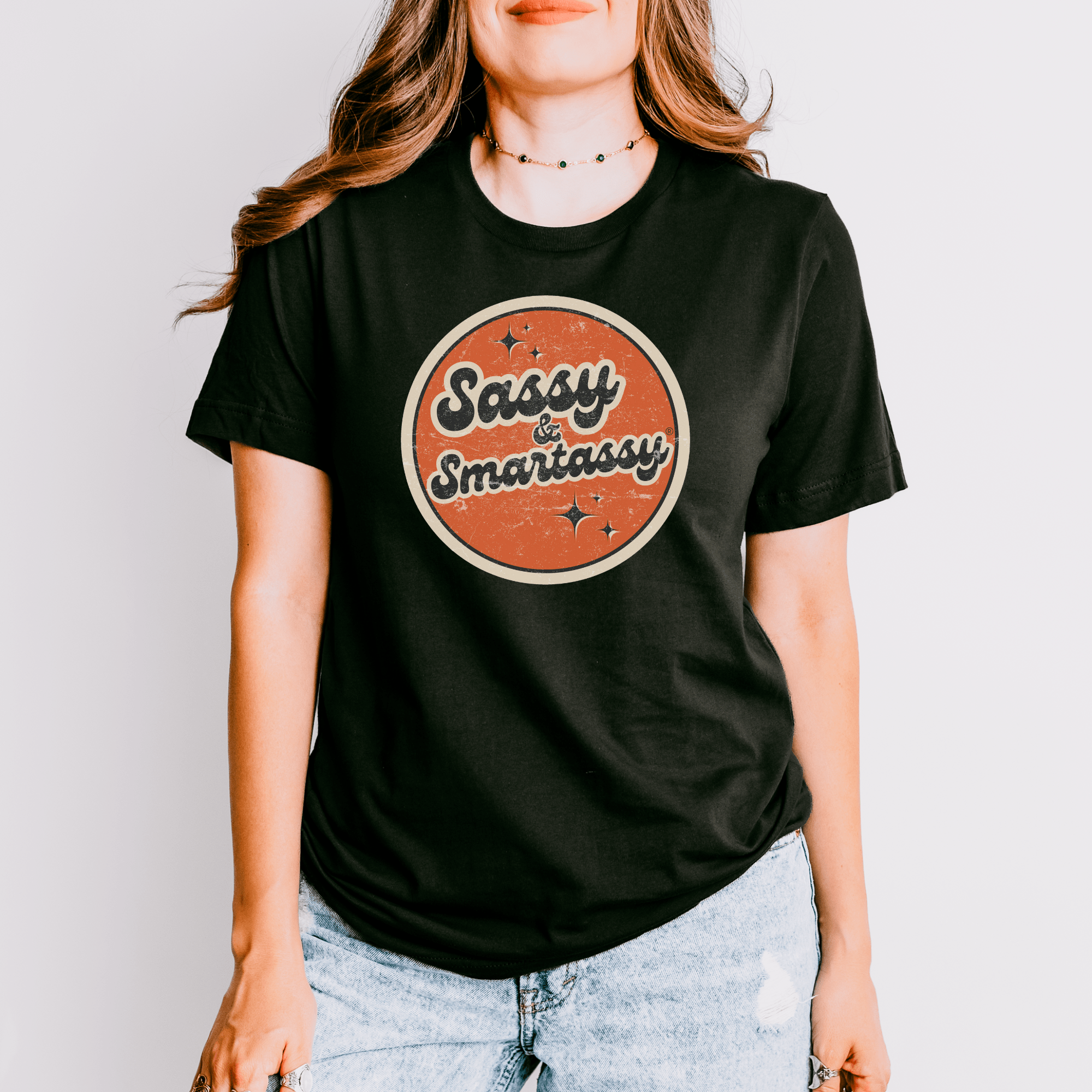 Image of Vintage Vibes: Sassy & Smartassy® Women's Graphic Tee - Funny Graphic Tee by Sasshole® Clothing
