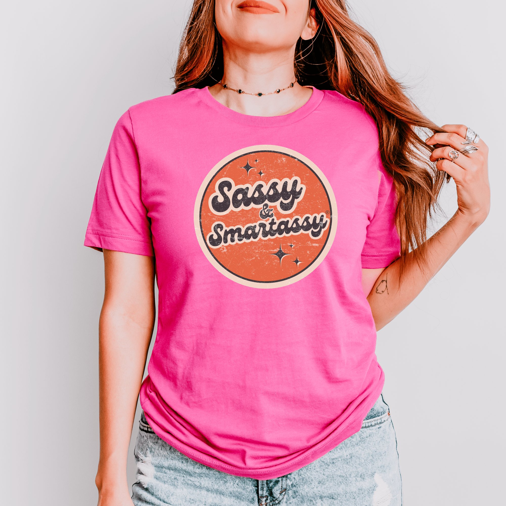 Image of Vintage Vibes: Sassy & Smartassy® Women's Graphic Tee - Funny Graphic Tee by Sasshole® Clothing