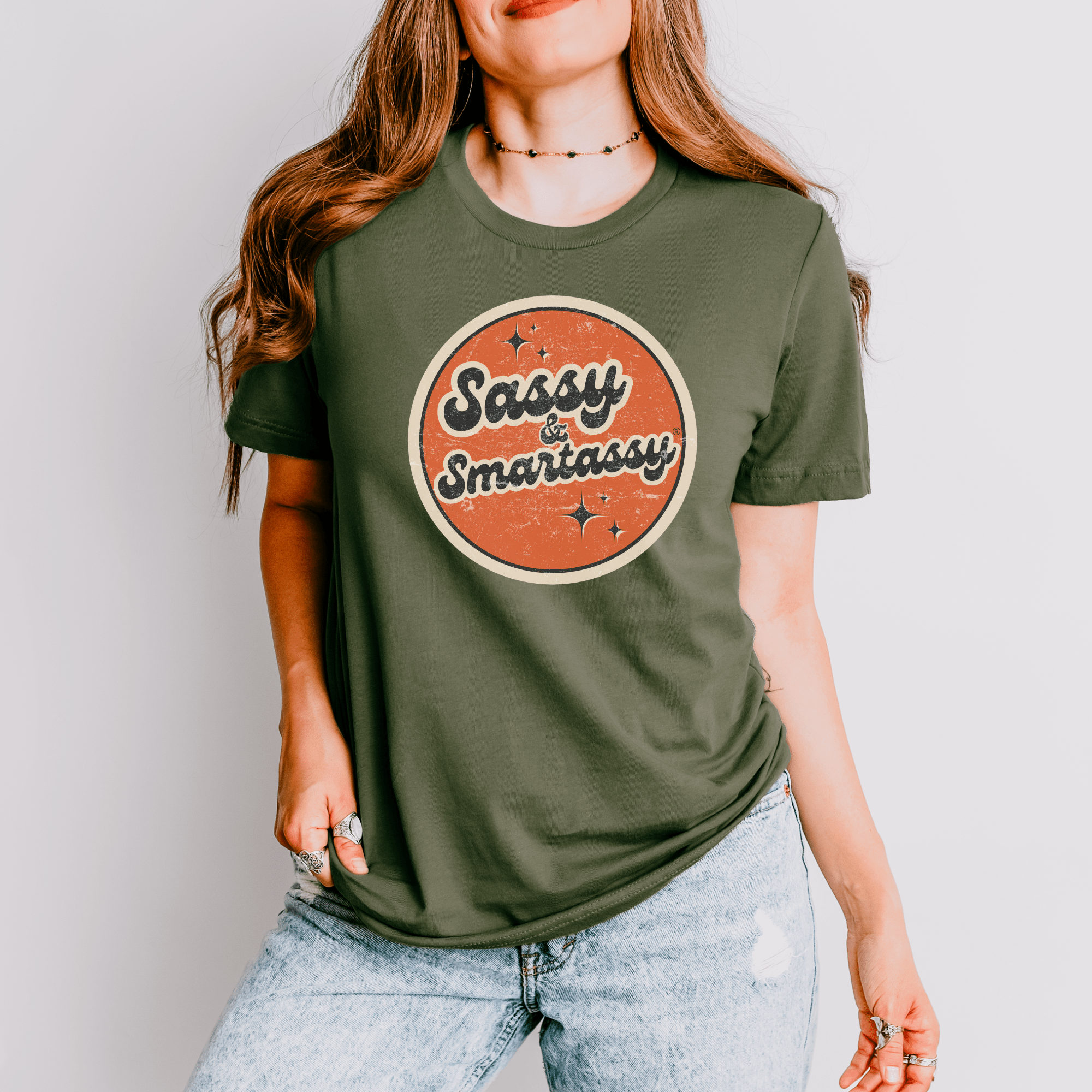 Image of Vintage Vibes: Sassy & Smartassy® Women's Graphic Tee - Funny Graphic Tee by Sasshole® Clothing