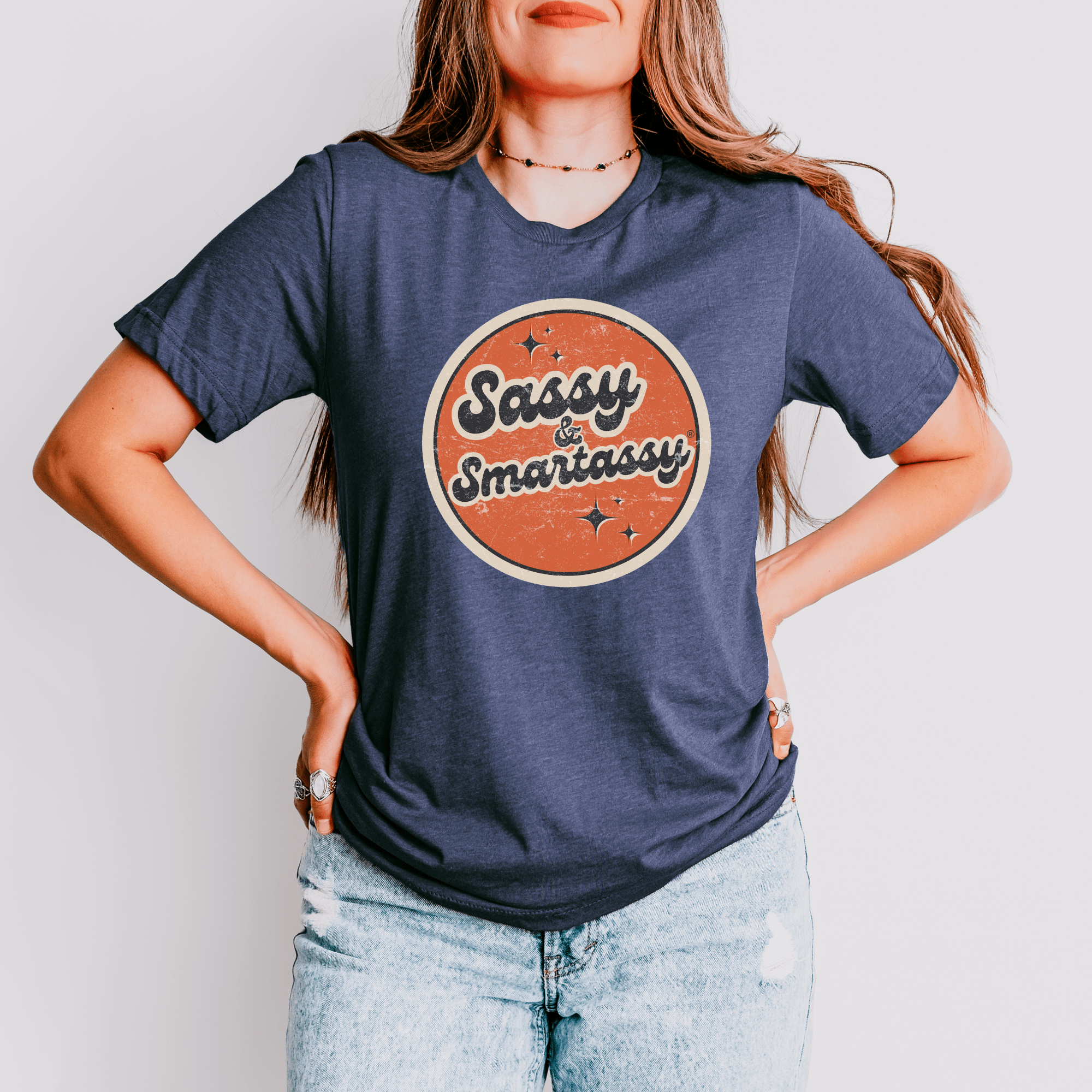 Image of Vintage Vibes: Sassy & Smartassy® Women's Graphic Tee - Funny Graphic Tee by Sasshole® Clothing