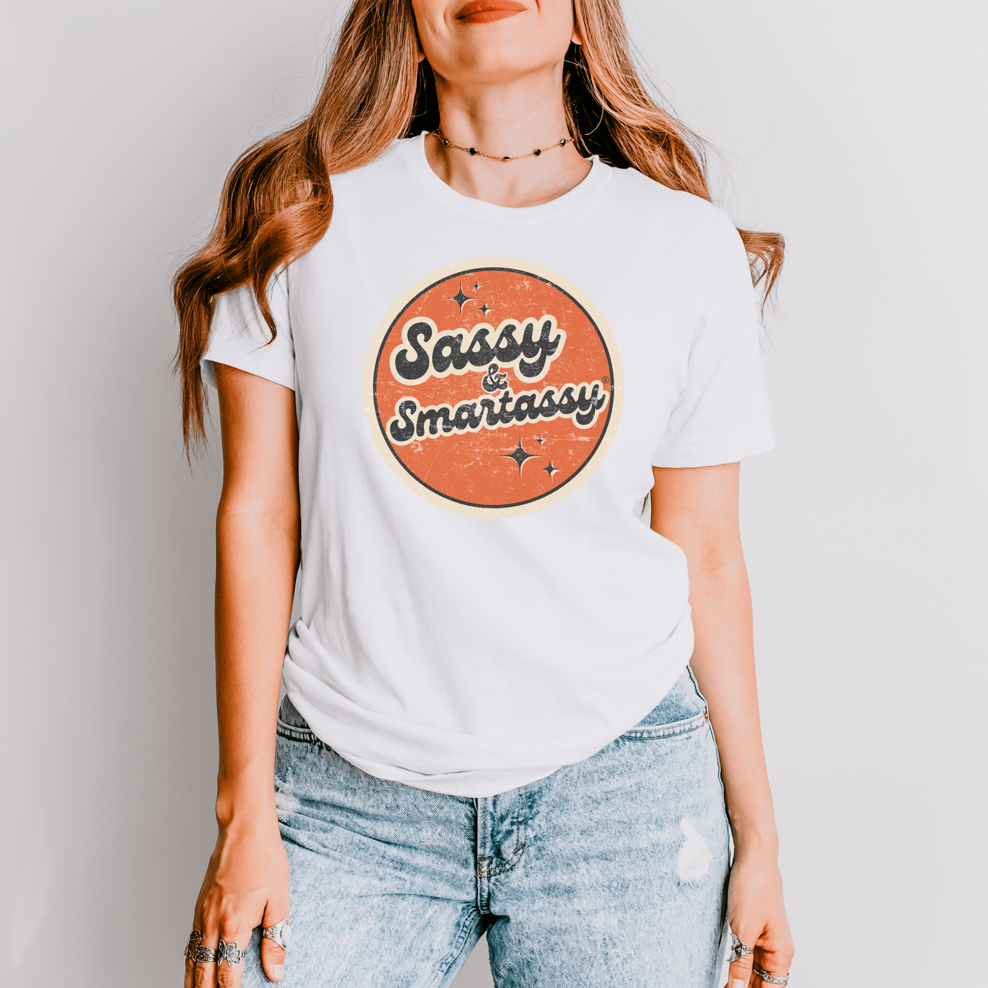Image of Vintage Vibes: Sassy & Smartassy® Women's Graphic Tee - Funny Graphic Tee by Sasshole® Clothing