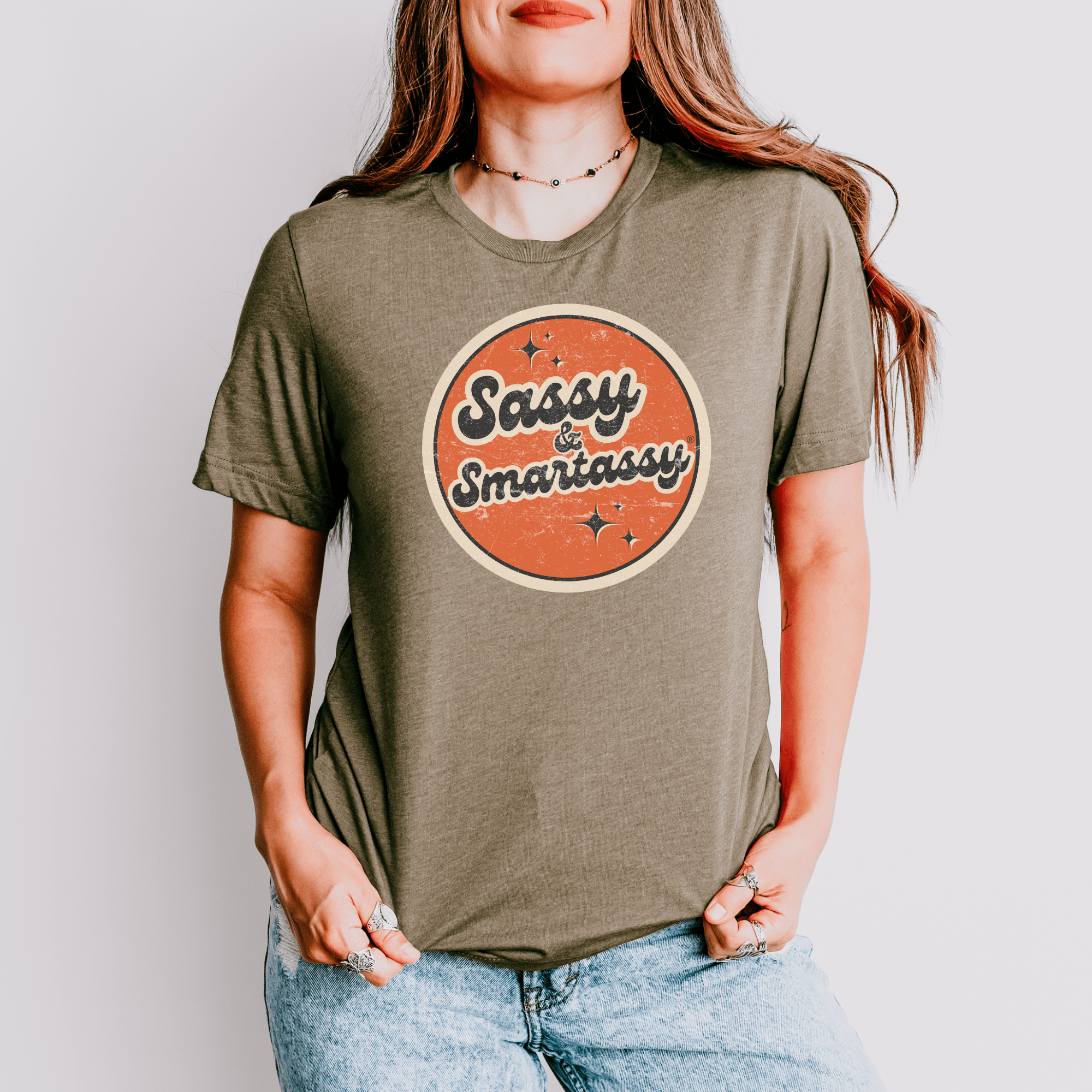 Image of Vintage Vibes: Sassy & Smartassy® Women's Graphic Tee - Funny Graphic Tee by Sasshole® Clothing
