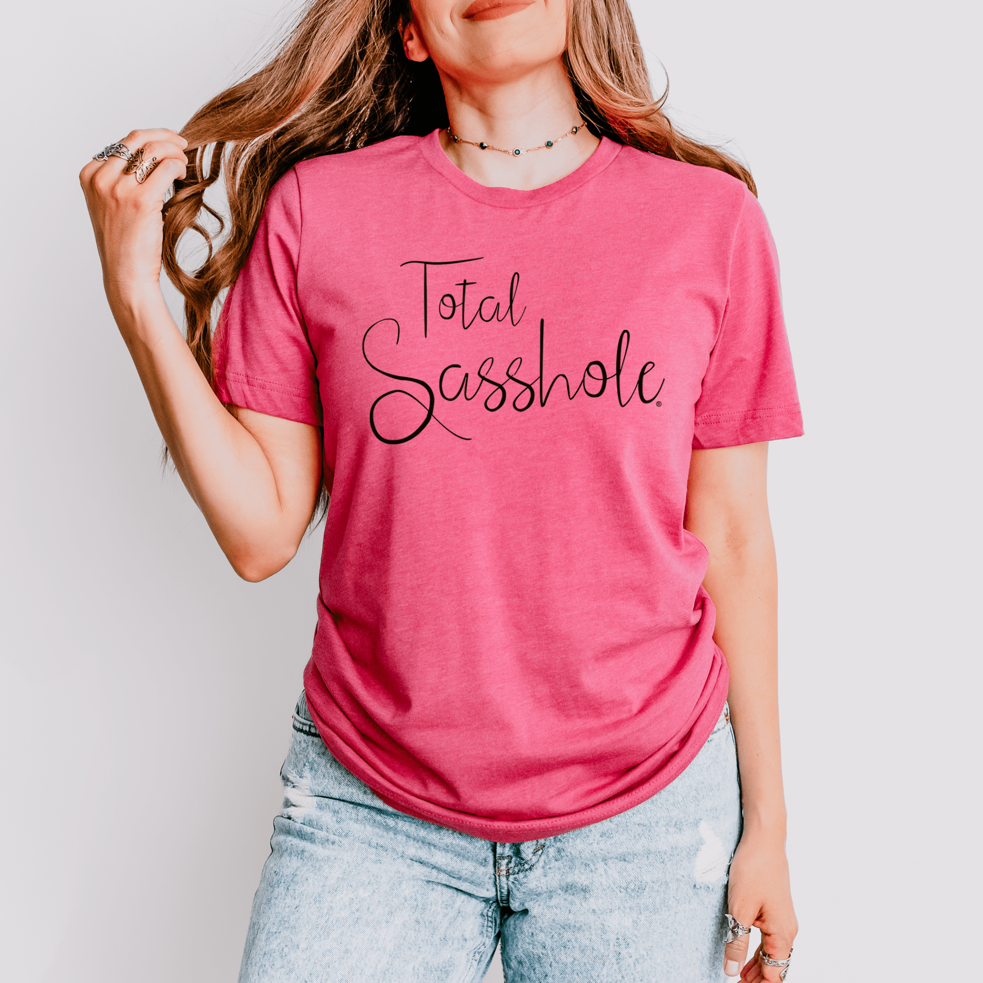 Image of Warning: High Levels of Sass Ahead with this Total Sasshole® T-shirt for Women - Funny Graphic Tee by Sasshole® Clothing