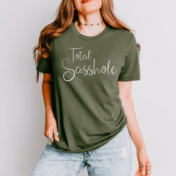 Image of Warning: High Levels of Sass Ahead with this Total Sasshole® T-shirt for Women - Funny Graphic Tee by Sasshole® Clothing