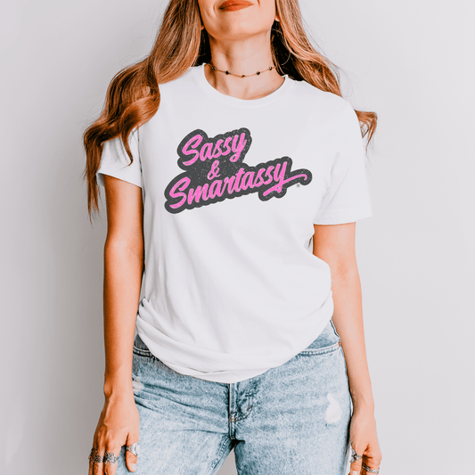 Wit and Smarts: Sassy & Smartassy® Women's Graphic Tshirt - Funny Graphic Tee by Sasshole® Clothing