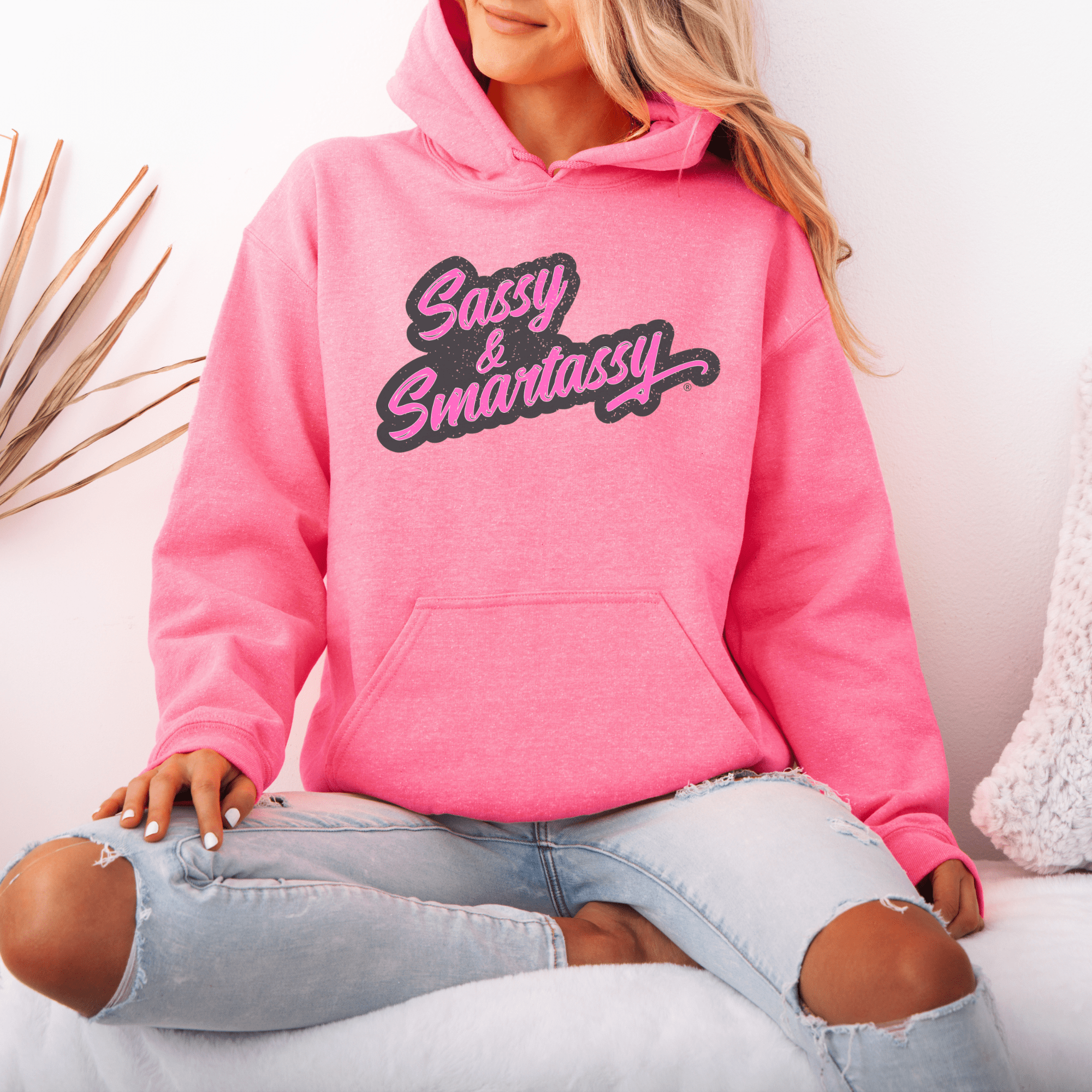 Image of Wit and Warmth: Sassy & Smartassy® Women's Graphic Hoodie - Funny Graphic Tee by Sasshole® Clothing