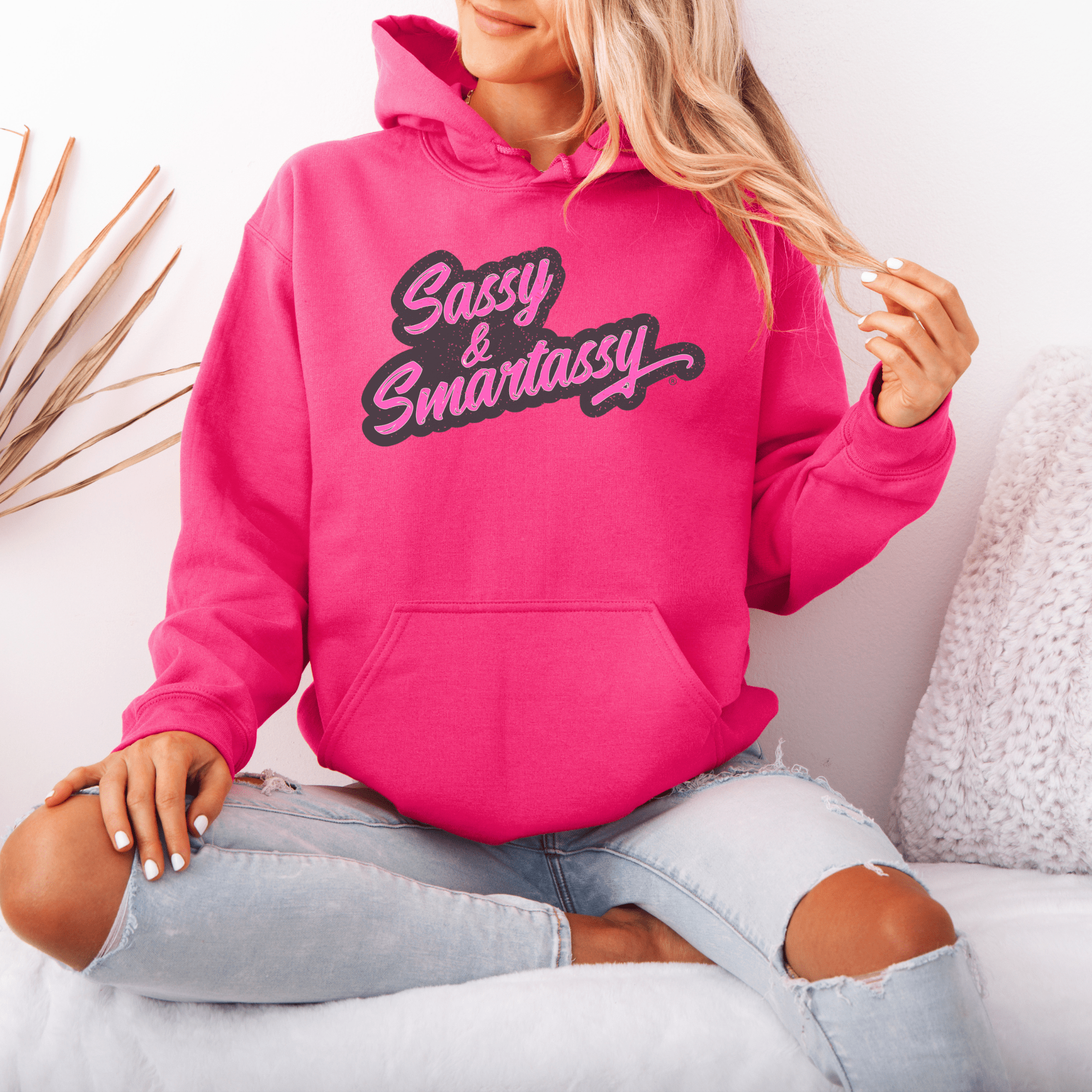 Image of Wit and Warmth: Sassy & Smartassy® Women's Graphic Hoodie - Funny Graphic Tee by Sasshole® Clothing
